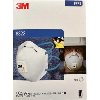 3M 8322 Filtrační polomaska FFP2 NR D s ventilkem