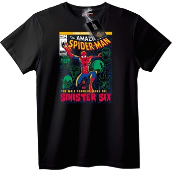 NOONEBRAND Тениска Spider-Man Зловещата шесторка комикс - XS, Black