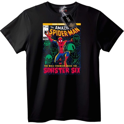 NOONEBRAND Тениска Spider-Man Зловещата шесторка комикс - XS, Black