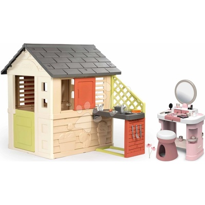 My Beauty Dressing Set kozmetický stolík pri domčeku Table Smoby s kuchynkou a elektronickým zvončekom
