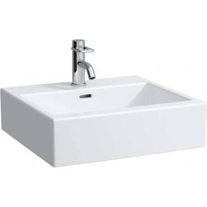 Laufen Living - Умивалник за монтаж върху плот, 50x46 см, с 3 отвора за смесител, бял H8174320001081 (H8174320001081)