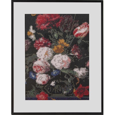 Диамантен Гоблен "Цветя " - 40 x 50 см, Кръгли мъниста
