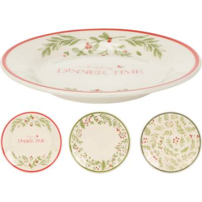 Koopmann Home Styling Vianočný dezertný tanier z kameniny ø19cm