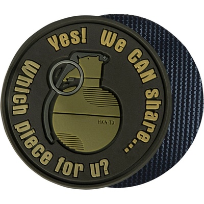 Helikon-Tex Nášivka GRANÁT "WE CAN SHARE" velcro plastová HNEDÁ