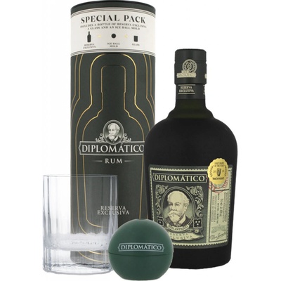 Diplomatico Rum Reserva Exclusiva 12y 40% 0,7 l (dárčekové baleni 1 pohár ice ball)