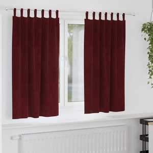 Pure Line Home Кадифени завеси в цвят бордо с текстилни гайки (уши), 2 бр. , 140 x 175 см