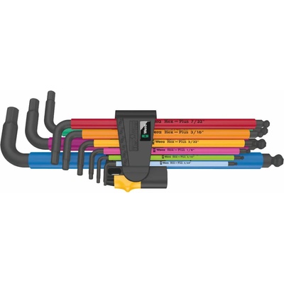 Wera Zástrčné klíče 950/9 Hex-Plus Multicolour Imperial 2 palcové BlackLaser Sada 9 dílů 022640