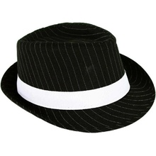 Klobouk gangster Mafián Černý s Bílou Páskou 5905548911