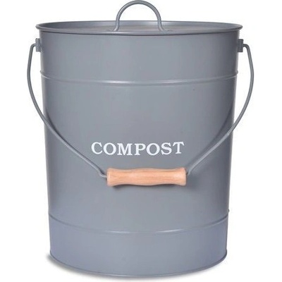 Garden Trading Kyblík na kompost Charcoal 10 l šedá kov