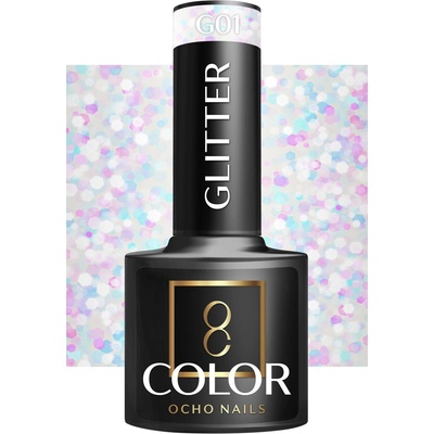 Ocho Nails lak na nechty s trblietkami G01 5 g