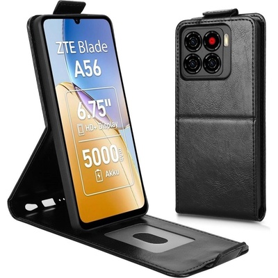 ZTE Blade A56 калъф - вертикален флип, магнитна закопчалка, подставка, слот за карти, 4 цвята