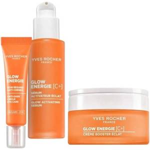 Yves Rocher Glow Energie Комплект - Крем, Серум и Околоочен крем, 50 + 30 + 15 ml