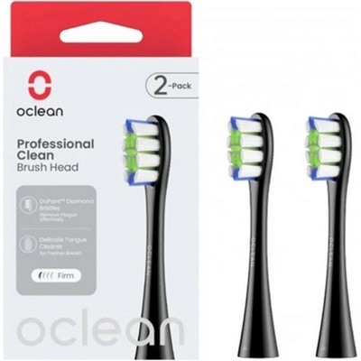 Oclean Комплект 2 бр. резервни глави за ел. четка за зъби Oclean Professional Clean Brush Head, Твърда, Черни (6970810553857)
