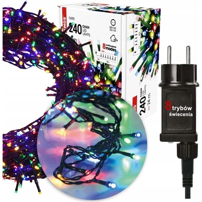 Emos D4AM10 LED vianočná reťaz 24 m vonkajšia aj vnútorná multicolor programy