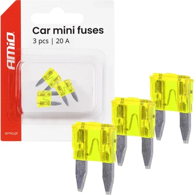 Autopoistky MINI púzdro 3 ks 20A AMIO-05100