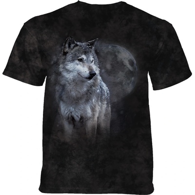 The Mountain batikované triko WINTER'S EVE WOLF vlci černé