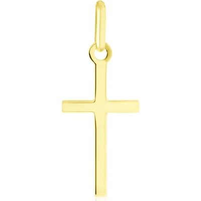 Gemmax Zlatý křížek přívěsek latinského tvaru oboustranně hladký lesklý GUPYN 03386