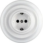 Reblig - Порцеланова ретро стенна контактна розетка с рамка SCHUKO 250V/16A бяла (RG0184)