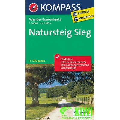 Kompass Wander-Tourenkarte Natursteig Sieg