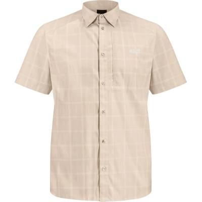 Jack Wolfskin Мъжка риза с копчета Jack Wolfskin Norbo S/S Shirt - Check Oyster - размер M (033-3068-0312)