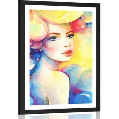 Plakát s paspartou půvab ženy - 30x45 white