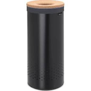 Brabantia Кош за пране Brabantia стоманен с корков капак 35 л черен (120008)
