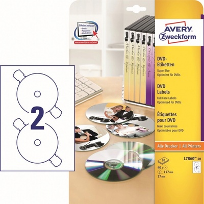 Avery Zweckform 20 listů, A4, bílé L7860-20