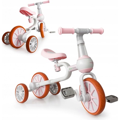 Ecotoys Bicykel Odrážadlo 4v1 ružové