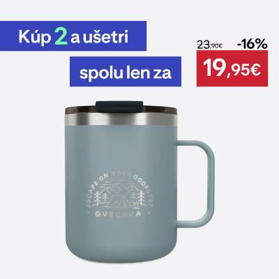Quechua Antikorový termohrnček 900 350 ml modro-sivý