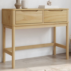 vidaXL Конзолна маса FLORO восъчнокафява 89, 5x36, 5x73 см бор масив (374020)
