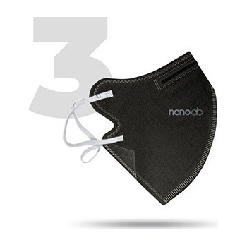 Nanolab Nano respirátor, FFP2, čierny, univerzál., 3 ks