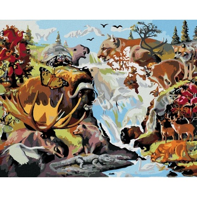 Zuty Malování Podle Čísel Zvířata Schované V Obraze D. Rusty Rust 80 x 100 Cm Plátno Rám