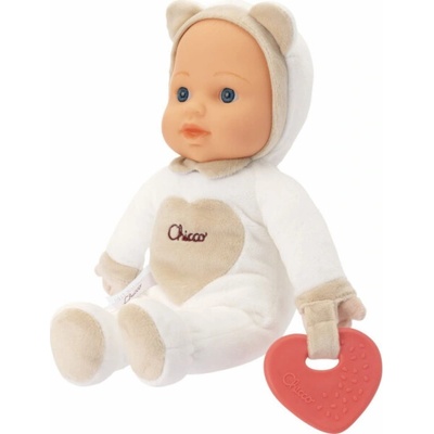 Chicco My First Doll Toy plyšová panenka s kroužkem ve tvaru srdce snadno se uchopí