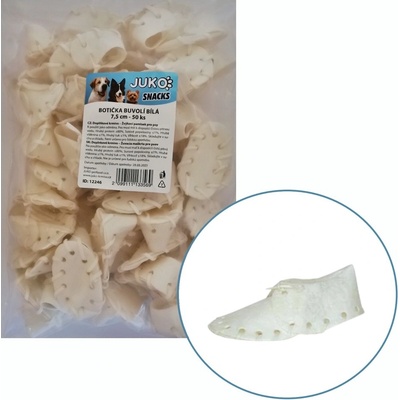 JUKO Snacks Botička z buvolí kůže bílá 7,5 cm 50 ks