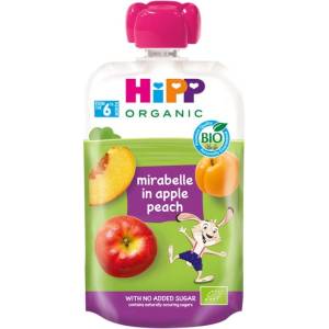 Hipp Био плодова закуска Hipp Hippis - Слива, ябълка и праскова, 100 g (42506)