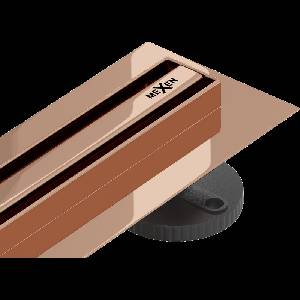 Mexen Flat 360° Slim линеен въртящ се сифон 80 см, розово злато - 1641080 (1641080)