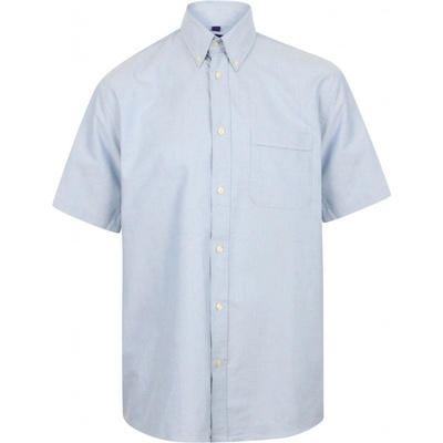 Henbury pánská košeľa s krátkym rukávom Oxford blue H515
