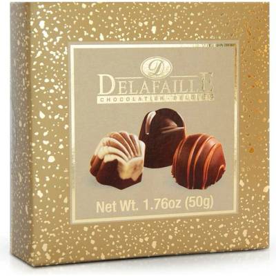 Selllot Belgické plněné pralinky ve zlaté potištěné krabičce 50 g