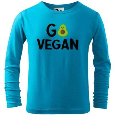 Dobrý triko dětské triko Go vegan Tyrkysová