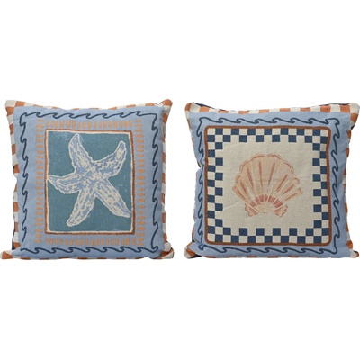 DECORIS ДЕКОРАТИВНА ВЪЗГЛАВНИЦА 874535 43х43х4см МОРСКА ЗВЕЗДА/МИДА (874535)