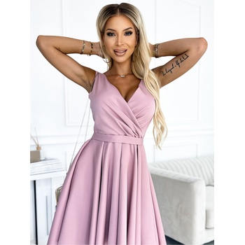 Numoco Рокля с по-дълъг гръб, деколте и колан - мръсно розово Numoco MAYA numoco | Rozov | ЖЕНИ | L