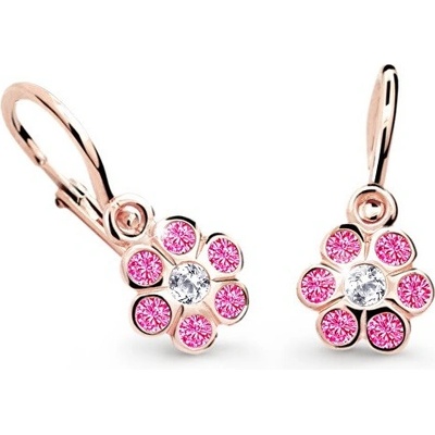 Cutie Jewellery detské náušnice z ružového zlata C1737-10-X-4 fuchsiová