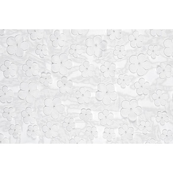 Party Deco Тишлайфер Бели цветя, 26 x 500 см