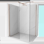 Mexen Kioto душен параван Walk-in 140 x 120 см, прозрачен, четкана мед - 800-140-202-65-00-120 (800-140-202-65-00-120)