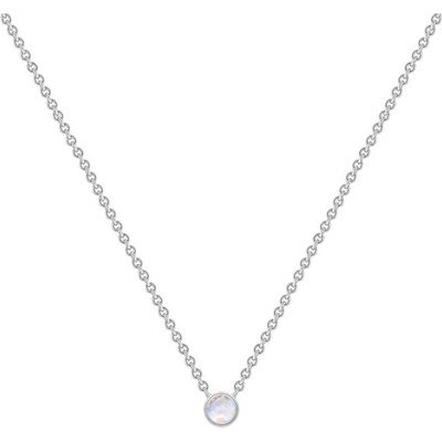Eppi Strieborný minimalistický náhrdelník s mesačným kameňom N44269