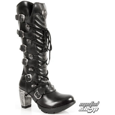 New Rock topánky na podpätku TR004-S1 čierna