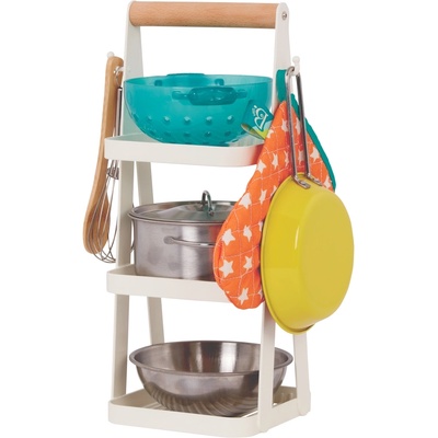 Battat Детски комплект Battat - Тенджери и тигани с поставка за съхранение (BTBX2232Z)