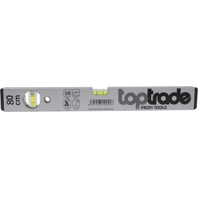TopTrade vodováha strieborná, 2 libely, 800 mm