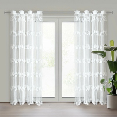 Eurofirany Závěs 140x250 cm bílý na kovové kroužky SOTERA Eva Minge
