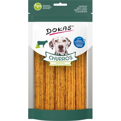 Dokas Churros s hovězími játry batáty a moučnými červy 4 x 150 g
